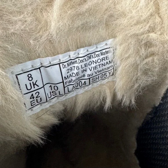 Dr Martens 2976 Leonore Black Leather Faux Fur Lined Chelsea Boots Women's 10 - Picture 7 of 7